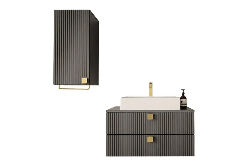 Kylpyhuoneen kalustesetti Glenndale, Harmaa