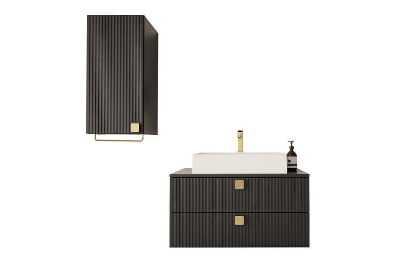 Kylpyhuoneen kalustesetti Glenndale, Musta