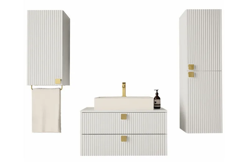 Kylpyhuoneen kalustesetti Glenndale, Valkoinen