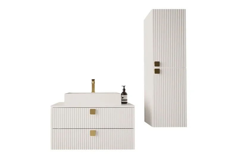 Kylpyhuoneen kalustesetti Glenndale, Valkoinen