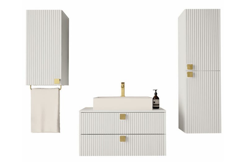 Kylpyhuoneen kalustesetti Glenndale, Valkoinen