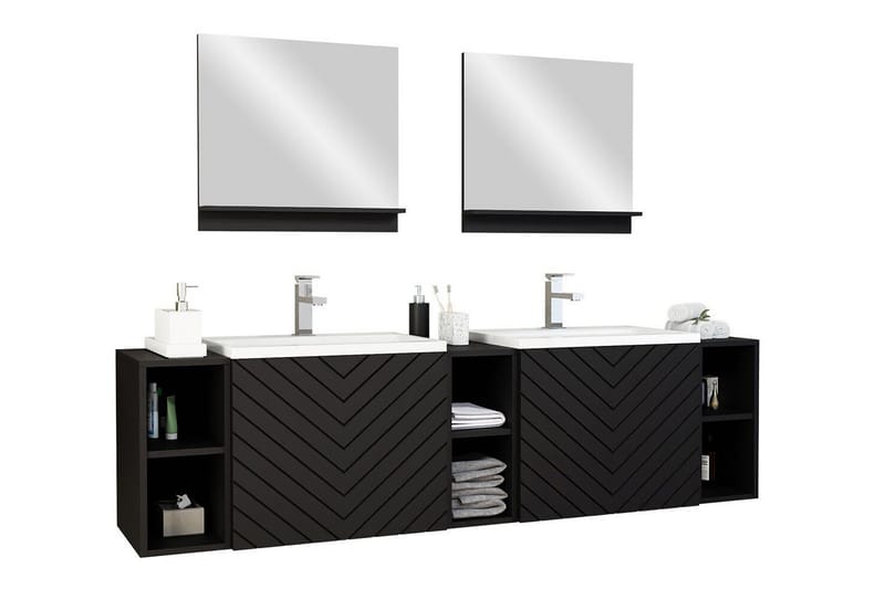 Kylpyhuoneen kalustesetti Kintore, Musta