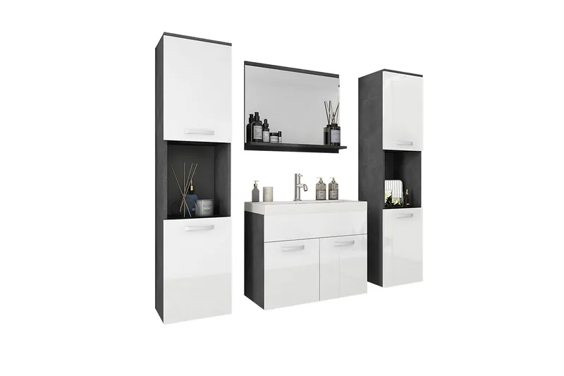 Kylpyhuonekaluste, Valkoinen|Musta
