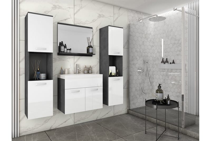 Kylpyhuonekaluste - Valkoinen|Musta - Talo & remontointi - Keittiö & kylpyhuone - Kylpyhuone - Kylpyhuonekalusteet - Kylpyhuonekalustepaketit