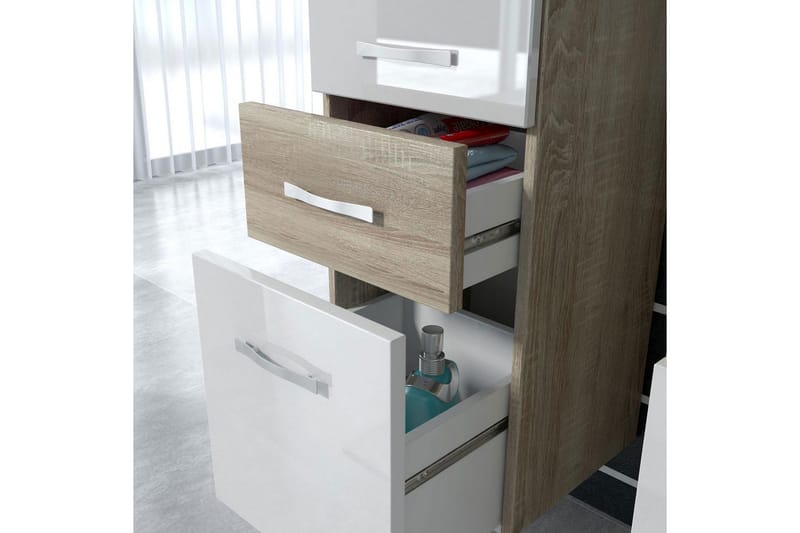 Kylpyhuonesetti Alba - Valkoinen/Korkeakiilto - Talo & remontointi - Keittiö & kylpyhuone - Kylpyhuone - Kylpyhuonekalusteet - Kylpyhuonekalustepaketit