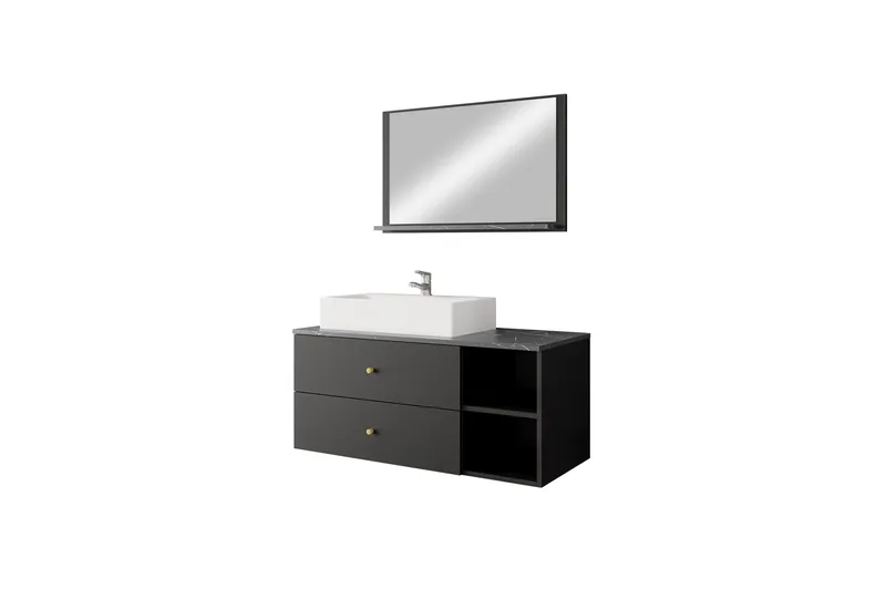 Kylpyhuonekalustesetti Askersund, Musta