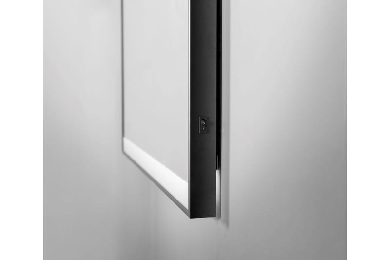 Kylpyhuonepeili Almunge 60 cm LED-valaistus - Musta - Sisustustuotteet - Peili