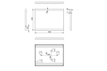 Kylpyhuonepeili Almunge 60 cm LED-valaistus - Musta - Sisustustuotteet - Peili