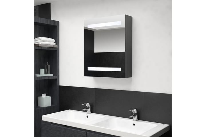 LED kylpyhuoneen peilikaappi harmaa 50x14x60 cm - Harmaa - Peilikaapit - Kylpyhuoneekaappi valaistuksella