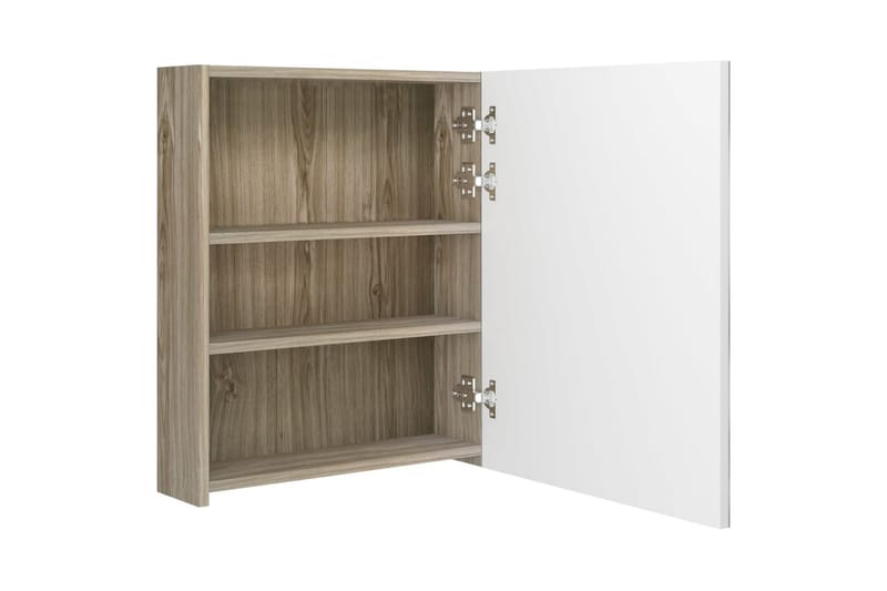 LED kylpyhuoneen peilikaappi valkoinen ja tammi 50x14x60 cm - Ruskea - Talo & remontointi - Keittiö & kylpyhuone - Kylpyhuone - Kylpyhuonekalusteet - Kylpyhuoneen peilit