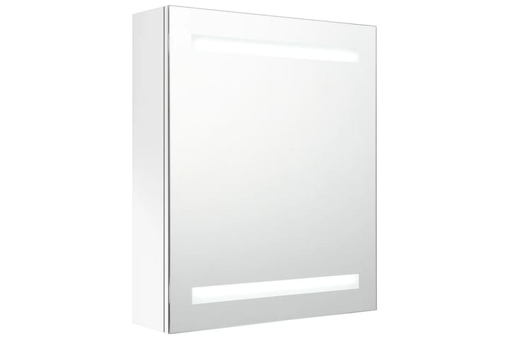 LED kylpyhuoneen peilikaappi kiiltävä valkoinen 50x14x60 cm - Valkoinen - Peilikaapit - Kylpyhuoneekaappi valaistuksella