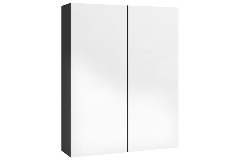 LED kylpyhuoneen peilikaappi 60x15x75 cm MDF kiiltävä musta - Musta - Talo & remontointi - Keittiö & kylpyhuone - Kylpyhuone - Kylpyhuonekalusteet - Peilikaapit