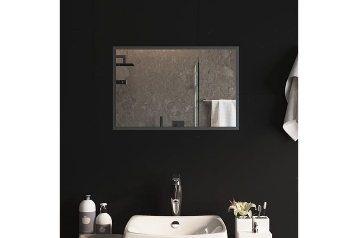LED-kylpyhuoneen peili 60x40 cm - Läpinäkyvä - Peili - Kylpyhuoneen peilit - Kylpyhuonepeili valaistuksella