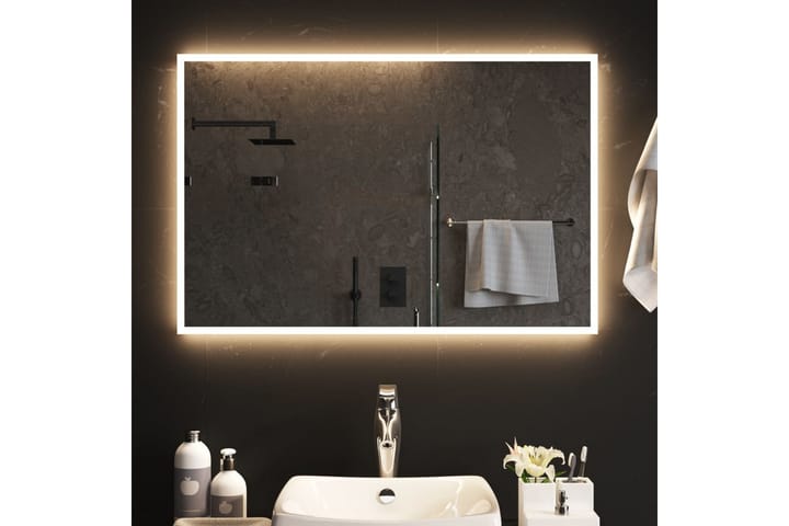 LED-kylpyhuoneen peili 90x60 cm - Läpinäkyvä - Peili - Kylpyhuoneen peilit - Kylpyhuonepeili valaistuksella