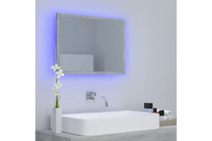 LED-kylpyhuonepeili betoninharmaa 60x8,5x37 cm lastulevy - Betoninharmaa - Peili - Kylpyhuoneen peilit - Kylpyhuonepeili valaistuksella