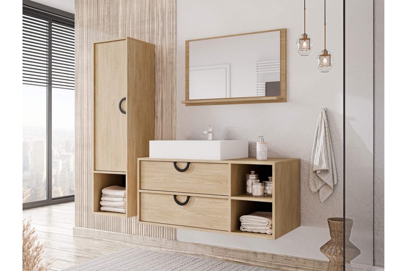 Merlinor Kalustesarja - kylpyhuone - Ruskea - Talo & remontointi - Keittiö & kylpyhuone - Kylpyhuone - Kylpyhuonekalusteet - Kylpyhuonekalustepaketit