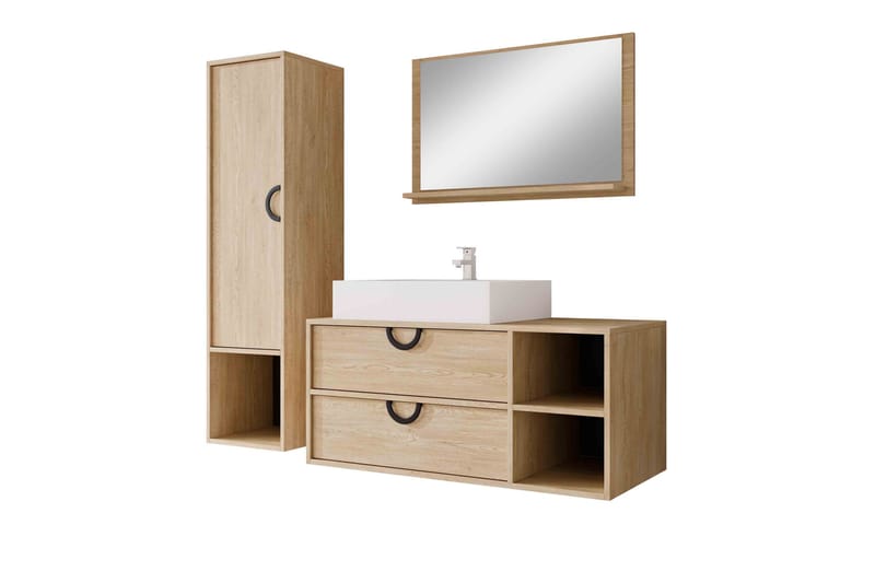 Merlinor Kalustesarja - kylpyhuone - Ruskea - Talo & remontointi - Keittiö & kylpyhuone - Kylpyhuone - Kylpyhuonekalusteet - Kylpyhuonekalustepaketit