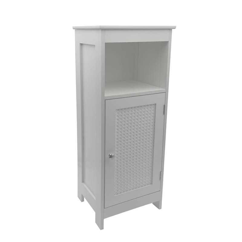 Morano-kylpyhuonekaappi 30x80 cm Wien-punoksella - valkoinen ja hopeanvärinen - Talo & remontointi - Keittiö & kylpyhuone - Kylpyhuone - Kylpyhuonekalusteet - Seinäkaappi & korkea kaappi