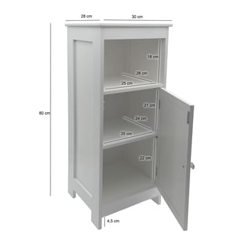 Morano-kylpyhuonekaappi 30x80 cm Wien-punoksella - valkoinen ja hopeanvärinen - Talo & remontointi - Keittiö & kylpyhuone - Kylpyhuone - Kylpyhuonekalusteet - Seinäkaappi & korkea kaappi