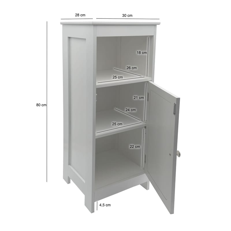 Morano-kylpyhuonekaappi 30x80 cm Wien-punoksella - valkoinen ja hopeanvärinen - Talo & remontointi - Keittiö & kylpyhuone - Kylpyhuone - Kylpyhuonekalusteet - Seinäkaappi & korkea kaappi
