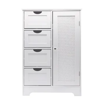 Moruna-kylpyhuonekaappi 55 cm - valkoinen ja hopeanvärinen - Talo & remontointi - Keittiö & kylpyhuone - Kylpyhuone - Kylpyhuonekalusteet - Seinäkaappi & korkea kaappi