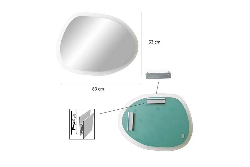 Peili Lepinas Läpinäkyvä - Monivärinen - Talo & remontointi - Keittiö & kylpyhuone - Kylpyhuone - Kylpyhuonekalusteet - Kylpyhuoneen peilit