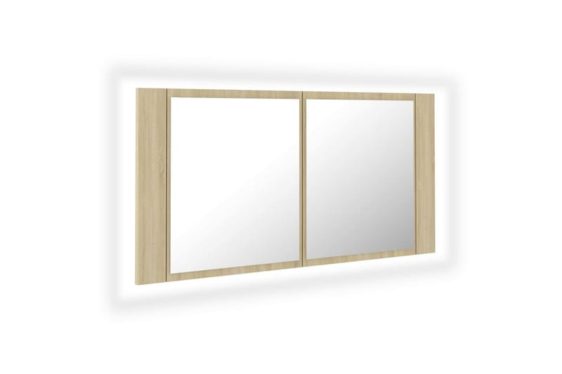 Kylpyhuoneen LED peilikaappi Sonoma tammi 90x12x45 cm - Ruskea - Talo & remontointi - Keittiö & kylpyhuone - Kylpyhuone - Kylpyhuonekalusteet - Peilikaapit