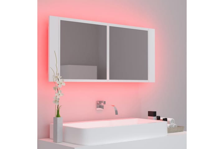 Kylpyhuoneen LED peilikaappi valkoinen 100x12x45 cm - Valkoinen - Peilikaapit - Kylpyhuoneekaappi valaistuksella