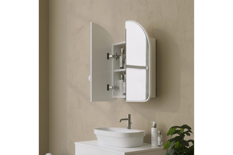 Kylpyhuoneen seinäkaappi peilillä Duigen 45 cm - Valkoinen - Talo & remontointi - Keittiö & kylpyhuone - Kylpyhuone - Kylpyhuonekalusteet - Peilikaapit