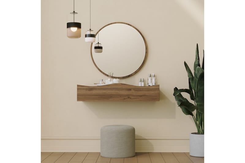 Kylpyhuoneen seinäkaappi peilillä Princesse 82 cm - Pähkinä - Talo & remontointi - Keittiö & kylpyhuone - Kylpyhuone - Kylpyhuonekalusteet - Peilikaapit