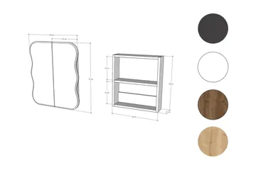 Kylpyhuoneen seinäkaappi peilillä Najmin 45 cm - Pähkinä - Talo & remontointi - Keittiö & kylpyhuone - Kylpyhuone - Kylpyhuonekalusteet - Peilikaapit