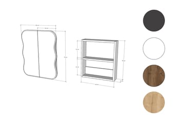 Kylpyhuoneen seinäkaappi peilillä Najmin 45 cm - Pähkinä - Talo & remontointi - Keittiö & kylpyhuone - Kylpyhuone - Kylpyhuonekalusteet - Peilikaapit