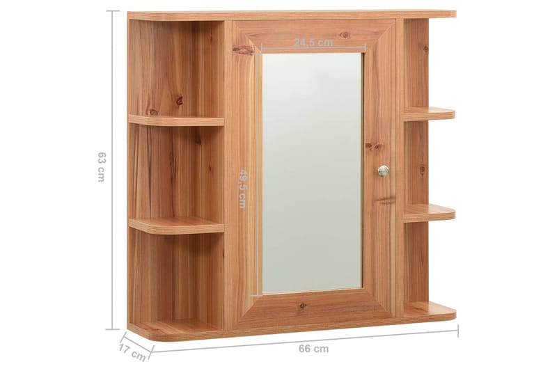 Kylpyhuoneen peilikaappi tammi 66x17x63 cm MDF - Ruskea - Talo & remontointi - Keittiö & kylpyhuone - Kylpyhuone - Kylpyhuonekalusteet - Peilikaapit