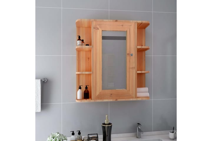 Kylpyhuoneen peilikaappi tammi 66x17x63 cm MDF - Ruskea - Peilikaapit - Kylpyhuoneekaappi valaistuksella