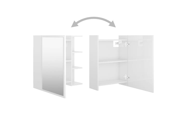 Kylpyhuoneen peilikaappi kk-valkoinen 62,5x20,5x64 cm - Valkoinen - Peilikaapit - Kylpyhuoneekaappi valaistuksella