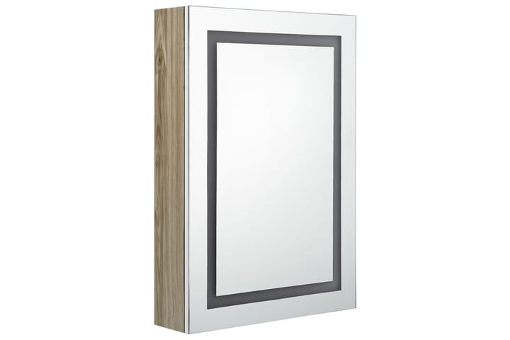 Kylpyhuoneen peilikaappi LED 50x13x70 cm - Valkoinen/Ruskea - Peilikaapit - Kylpyhuoneekaappi valaistuksella