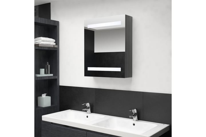 Kylpyhuoneen peilikaappi LED 50x14x60 cm - Kiiltävä harmaa - Peilikaapit - Kylpyhuoneekaappi valaistuksella