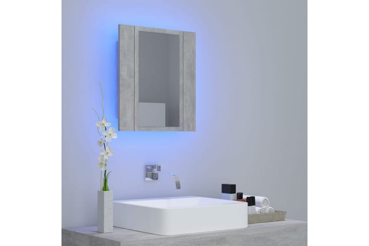 Kylpyhuoneen peilikaappi LED 40x12x45 cm - Betoninharmaa - Peilikaapit - Kylpyhuoneekaappi valaistuksella