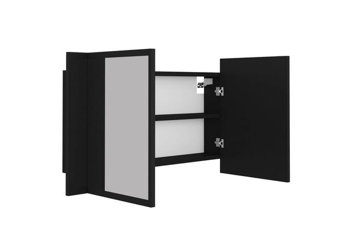 Kylpyhuoneen peilikaappi LED 80x12x45 cm - Musta - Peilikaapit - Kylpyhuoneekaappi valaistuksella