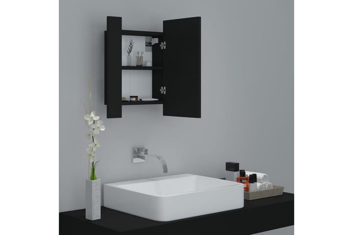 Kylpyhuoneen peilikaappi LED 40x12x45 cm - Musta - Peilikaapit - Kylpyhuoneekaappi valaistuksella