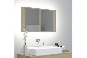 Kylpyhuoneen peilikaappi LED 80x12x45 cm - Ruskea - Talo & remontointi - Keittiö & kylpyhuone - Kylpyhuone - Kylpyhuonekalusteet - Peilikaapit