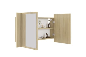 Kylpyhuoneen peilikaappi LED 80x12x45 cm - Ruskea - Talo & remontointi - Keittiö & kylpyhuone - Kylpyhuone - Kylpyhuonekalusteet - Peilikaapit