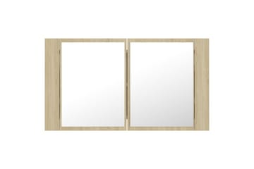 Kylpyhuoneen peilikaappi LED 80x12x45 cm - Ruskea - Talo & remontointi - Keittiö & kylpyhuone - Kylpyhuone - Kylpyhuonekalusteet - Peilikaapit