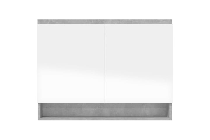 Kylpyhuoneen peilikaappi 80x15x60 cm MDF betoninharmaa - Harmaa - Peilikaapit - Kylpyhuoneekaappi valaistuksella