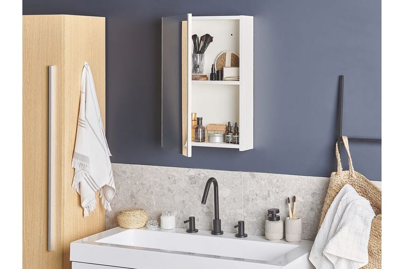 Kylpyhuonekaappi Lavapies 40 cm peilillä - Valkoinen - Talo & remontointi - Keittiö & kylpyhuone - Kylpyhuone - Kylpyhuonekalusteet - Peilikaapit
