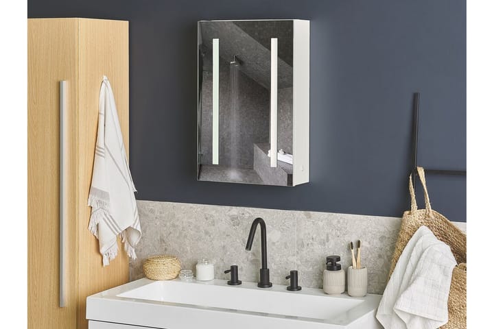Kylpyhuonekaappi Serenada 40 cm Peili LED-valaistuksella - Valkoinen - Peilikaapit - Kylpyhuoneekaappi valaistuksella