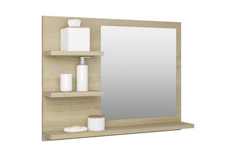 Kylpyhuonepeili Sonoma-tammi 60x10,5x45cm lastulevy - Ruskea - Talo & remontointi - Keittiö & kylpyhuone - Kylpyhuone - Kylpyhuonekalusteet - Peilikaapit