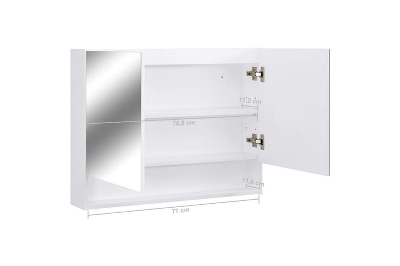 LED kylpyhuoneen peilikaappi valkoinen 80x15x60 cm MDF - Valkoinen - Talo & remontointi - Keittiö & kylpyhuone - Kylpyhuone - Kylpyhuonekalusteet - Peilikaapit