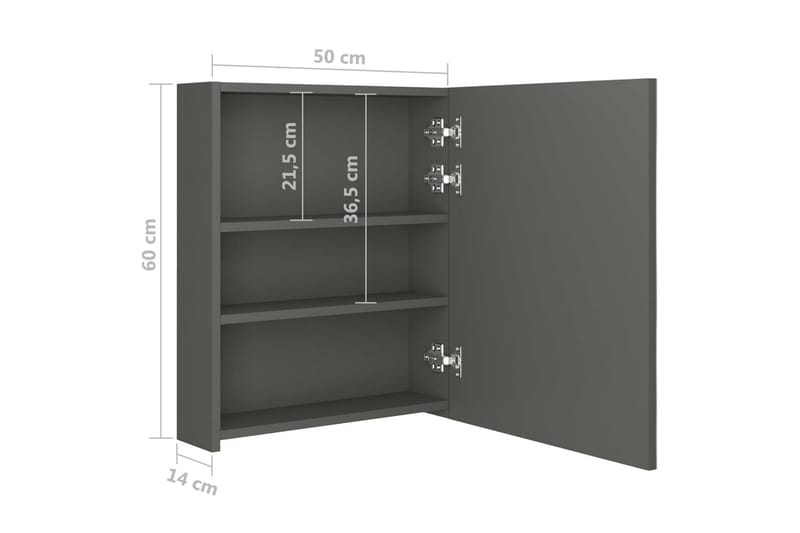 LED kylpyhuoneen peilikaappi antrasiitti 50x14x60 cm - Antrasiitti - Talo & remontointi - Keittiö & kylpyhuone - Kylpyhuone - Kylpyhuonekalusteet - Peilikaapit