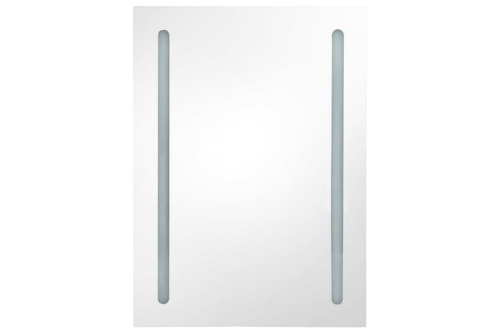 LED kylpyhuoneen peilikaappi valkoinen ja tammi 50x13x70 cm - Peilikaapit - Kylpyhuoneekaappi valaistuksella
